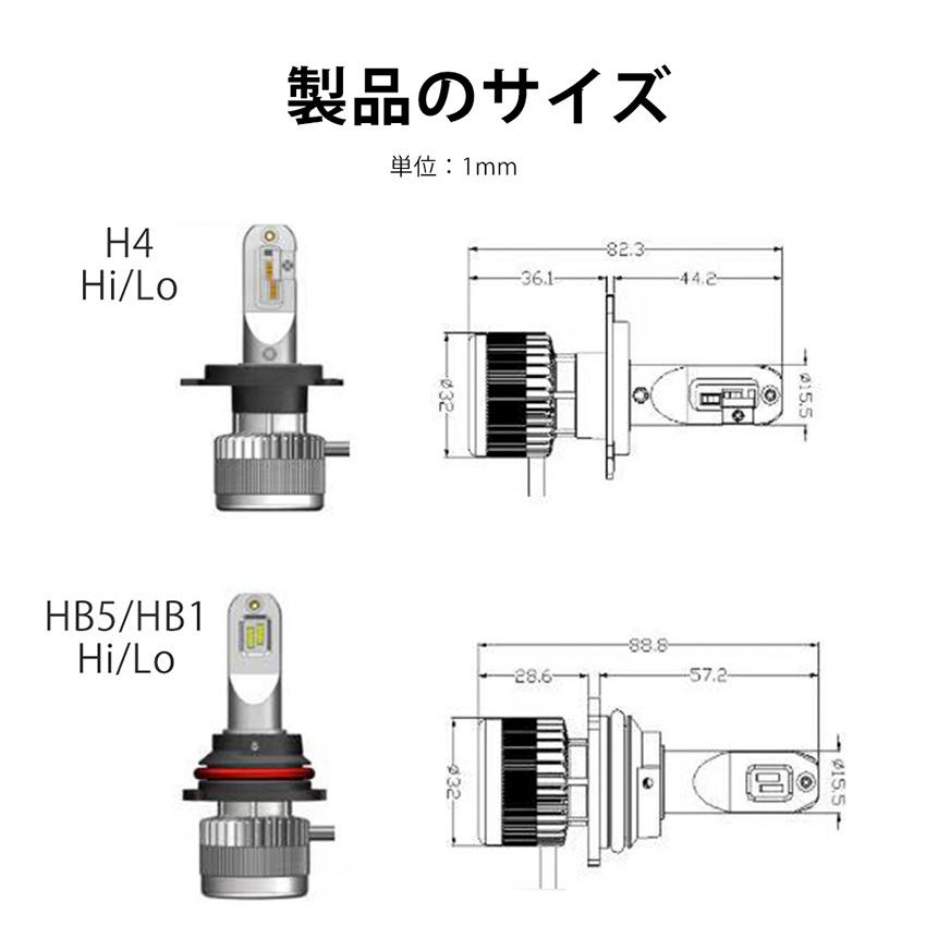 LEDヘッドライト H4/H13/HB1/HB5 車検対応 Hi/Lo 左右合計20000LM  バルブ 12V  6500K 2本セット 爆光  LEDキットオールインワンタイプ｜heartsystem｜14