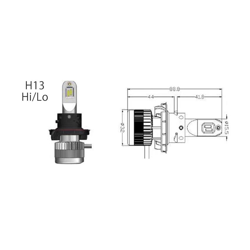 LEDヘッドライト H4/H13/HB1/HB5 車検対応 Hi/Lo 左右合計20000LM  バルブ 12V  6500K 2本セット 爆光  LEDキットオールインワンタイプ｜heartsystem｜15