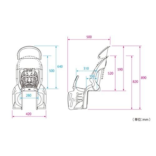 オージーケー技研　リアキッズシート　(RBCシリーズ)RBC-011DX3(ヘッドレスト付コンフォートリヤキッズシート　)ブラック　こげ茶　自転車用