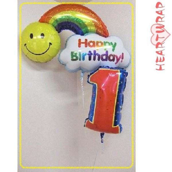1歳お誕生日バルーン シンプル2個セット 数字バルーンとハッピーバースデーレインボー ファーストバースデー ヘリウムガス入りバルーンギフト Bb 090 Bb 090 バルーンギフトの通販ハートラップ 通販 Yahoo ショッピング
