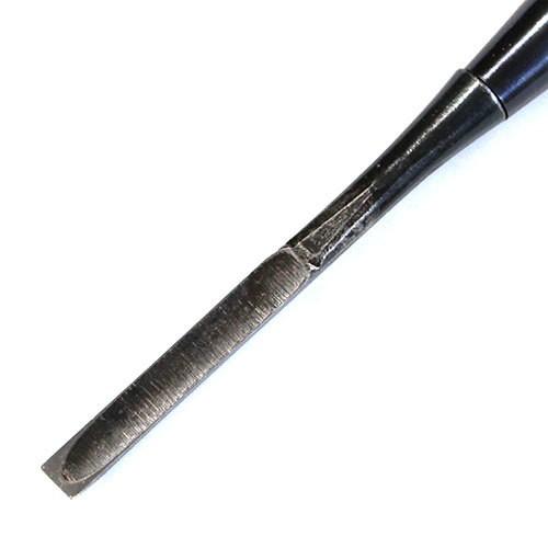 播州三木 岩崎のみ 左のぶ弘 追入鑿 赤樫柄 一枚裏 三分(9mm) 黒裏 イブシ スリ合わせ無し 手打ち黒桂|hearty-e|02