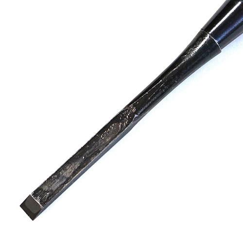 播州三木 岩崎のみ 左のぶ弘 追入鑿 赤樫柄 一枚裏 三分(9mm) 黒裏 イブシ スリ合わせ無し 手打ち黒桂|hearty-e|03