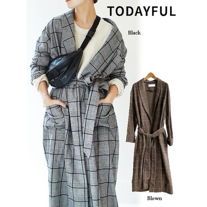 B00526 TODAYFULトゥデイフルReversible チェックポンチョ ジャケット 