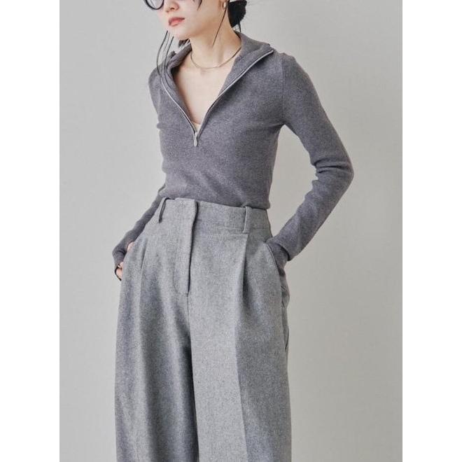 ★新品、2025年秋物★TODAYFUL グレージップニット　Fサイズ TODAYFUL (セール20%OFF) / トゥデイフル Halfzip Rib Knit☆ 24秋冬