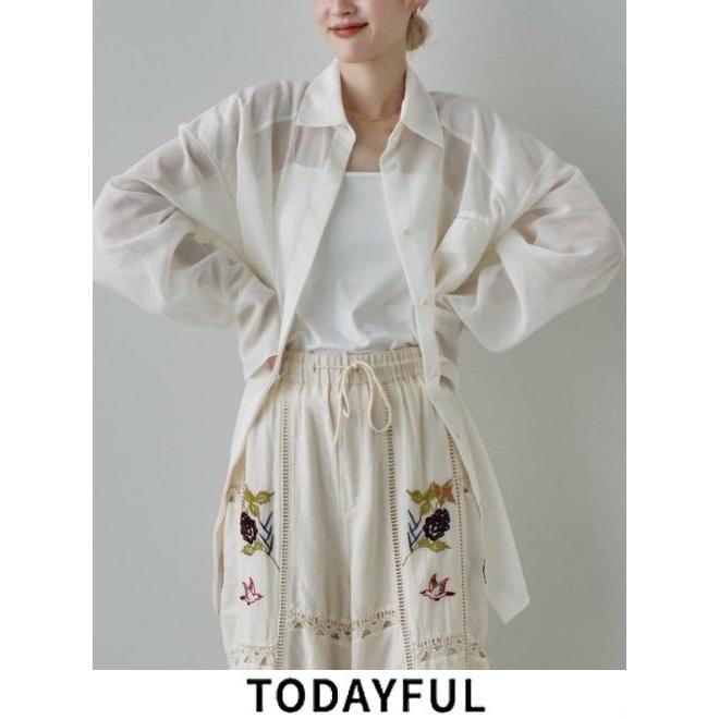 【新品タグ付き】todayful Organdy Over Shirts TODAYFUL/トゥデイフル】Organdy Over Shirts/オーガンジー