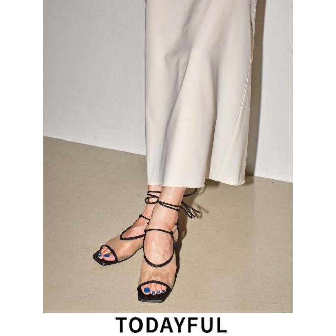 【未使用】TODAYFUL Laceup Mesh Sandals ブラック38 TODAYFUL laceup mesh sandals 38