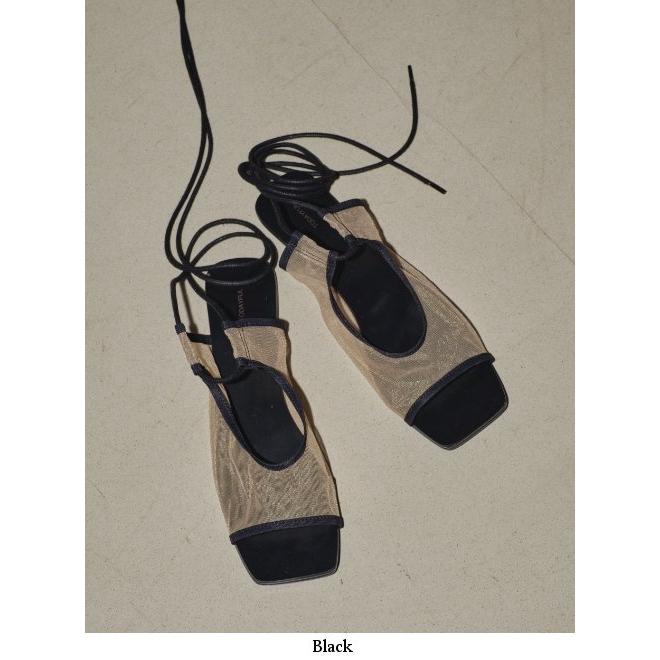【未使用】TODAYFUL Laceup Mesh Sandals ブラック38 TODAYFUL トゥデイフル Laceup Mesh Sandals ☆ 24春夏 12411013