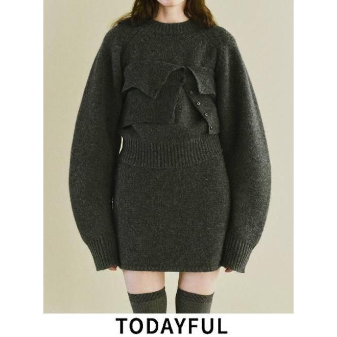 TODAYFUL トゥデイフル Layered Knit Skirt☆ 25秋冬.予約 12520808