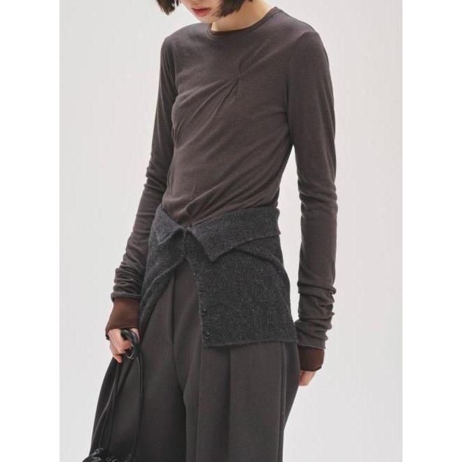 【todayful】Layered Knit Skirt charcoal TODAYFUL トゥデイフル Layered Knit Skirt☆ 25秋冬.予約 12520808