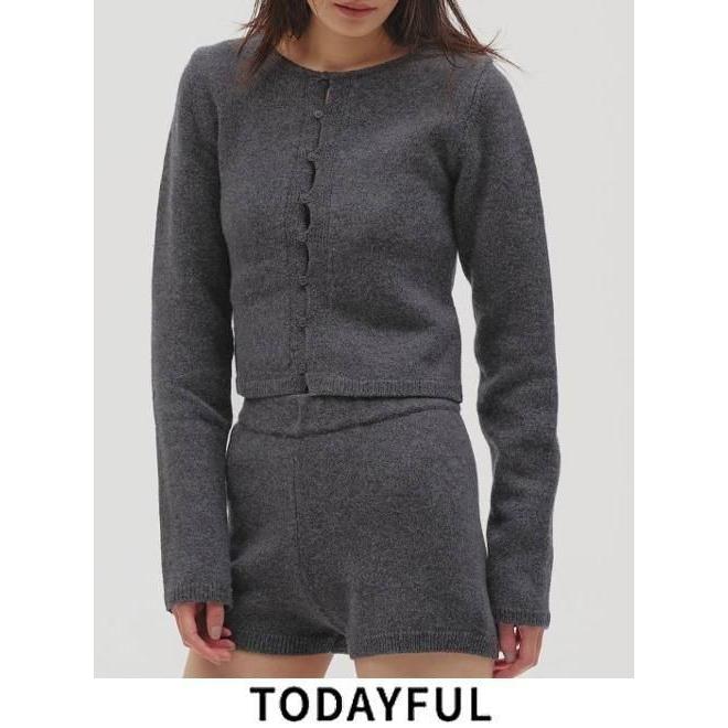 トゥデイフル todayful カーディガン チャコール TODAYFUL (トゥデイフル Cashmere Compact Cardigan 26秋冬 12620513