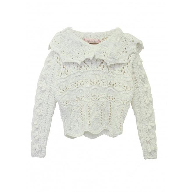 ハニーミーハニー ニットワンピ HONEY MI HONEY｜puff sleeve rib knit one-piece｜パフスリーブ
