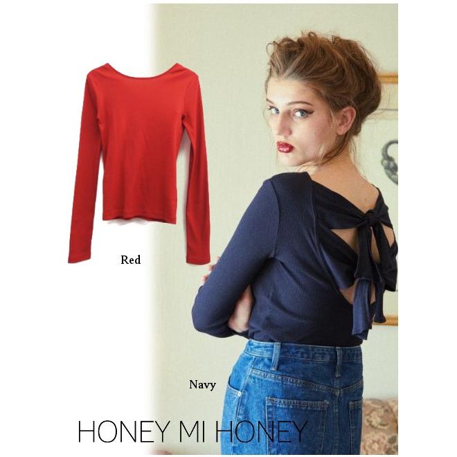 Honey mi Honey / ハニーミーハニー backribbon lib cut-sew 19秋冬 19A-VG-02レディース 60%OFF