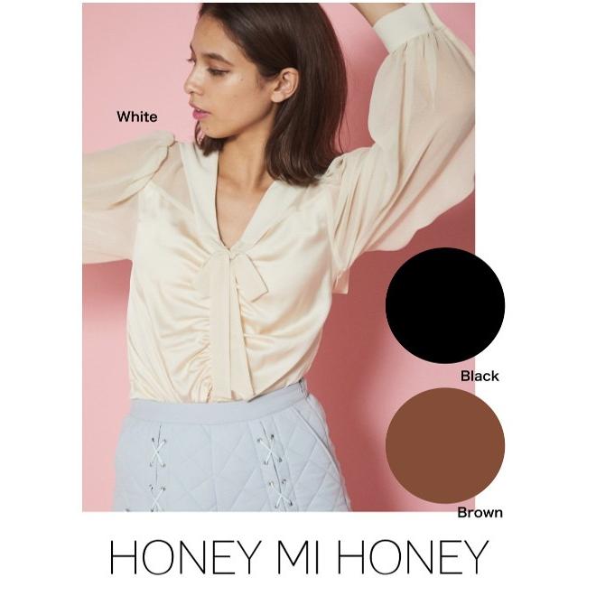Honey mi Honey / ハニーミーハニー sailor satin blouse 20秋冬 20A-TA-11 シャツ ブラウス 春ブラウスレディース 60%OFF