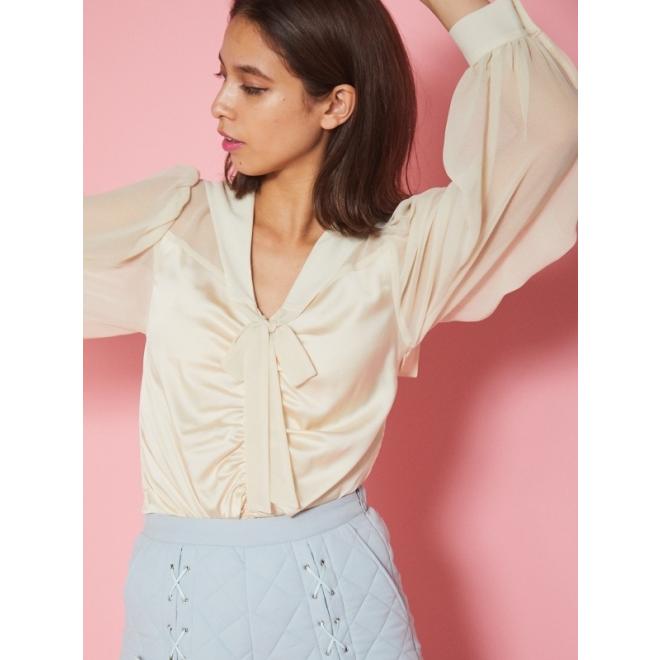 HONEY MI HONEY（ハニーミーハニー） sailor satin blouse 20秋冬 20A 