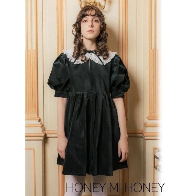 新版 ハニーミーハニー Honey Mi Honey ハニーミーハニー Honey Mi Honey Velour フレアワンピース 21a Ta 34 21秋冬 One Piece Mini ワンピース チュニック Nta2 Tv
