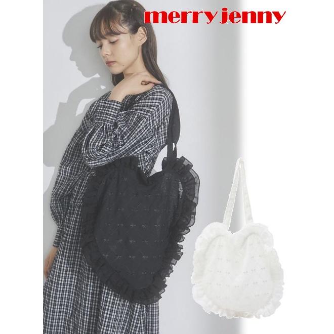 merry jenny ハート型トートバッグ merry jenny ハートフリルトート（オフホワイト） -ファッション