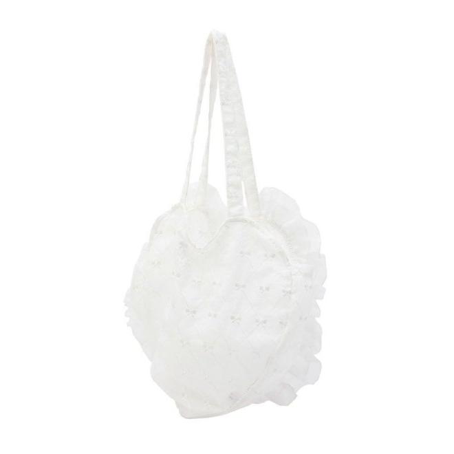 merry jenny ハート型トートバッグ merry jenny ハートフリルトート（ブラック） -ファッション通販