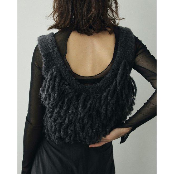 anuke / アンヌーク Fringe Knit Bustier 24秋冬 62420522 : 62420522 