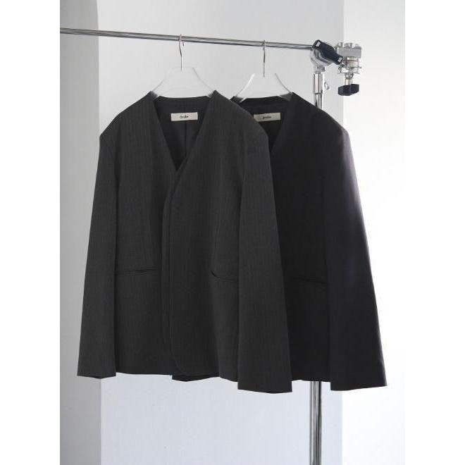 anuke（アンヌーク） Collarless Over Jacket☆ 25秋冬予約 62520106