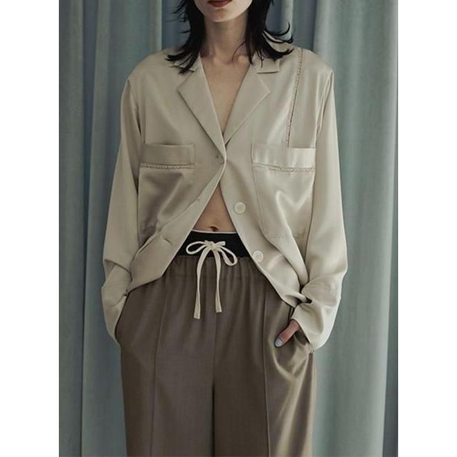 anuke（アンヌーク） Satin Tailored Shirts☆ 25秋冬予約 62520406