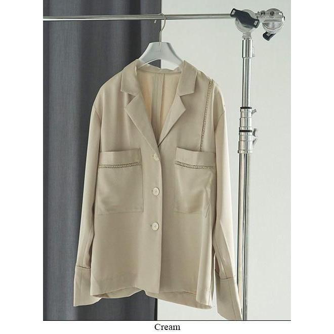 anuke（アンヌーク） Satin Tailored Shirts☆ 25秋冬予約 62520406