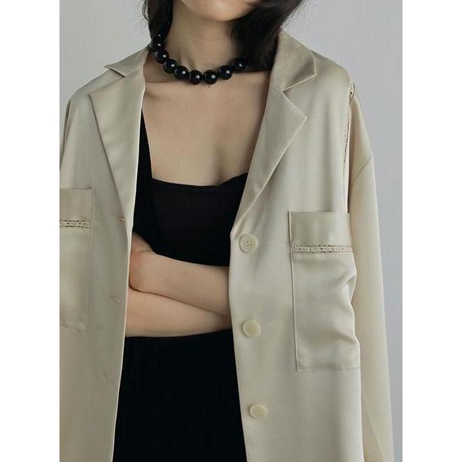 anuke（アンヌーク） Satin Tailored Shirts☆ 25秋冬予約 62520406