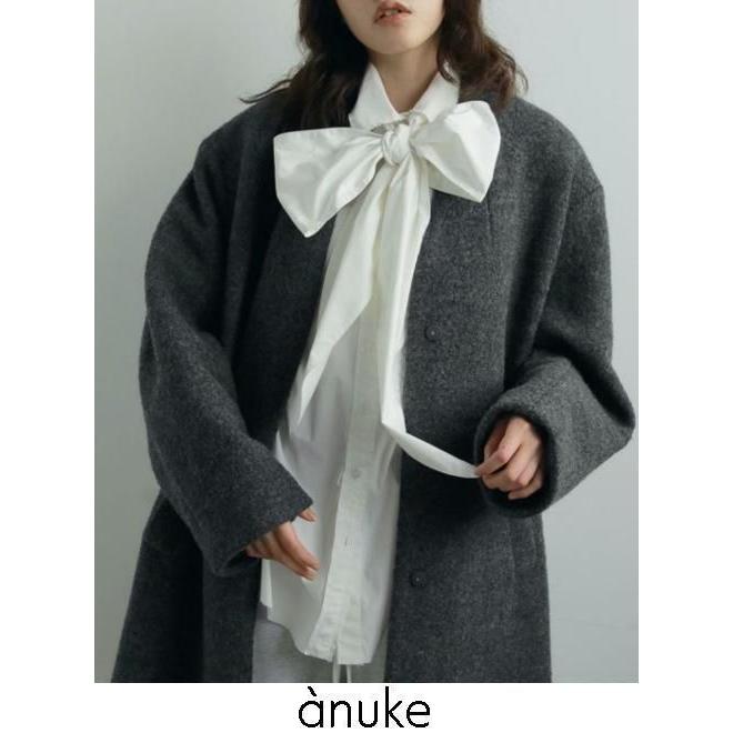 anuke（アンヌーク） Volume Ribbon Shirts☆ 25秋冬予約 62520407