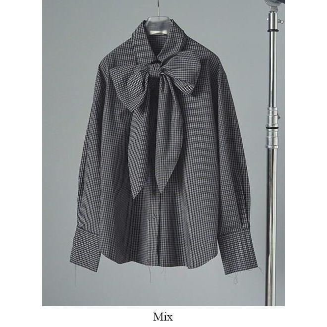 【新品未使用】Volume Ribbon Shirts anuke ミックス anuke（アンヌーク） Volume Ribbon Shirts☆ 25秋冬予約 62520407