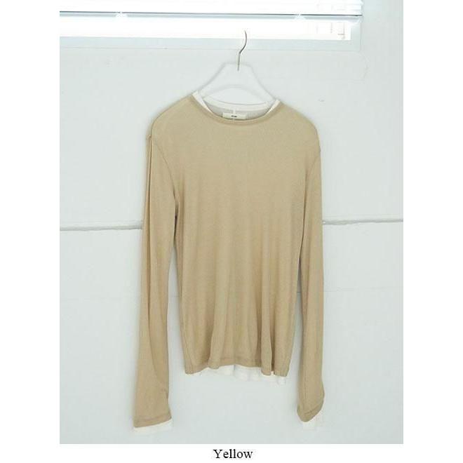 anuke（アンヌーク） (最終セール40%OFF) Layered Sheer Long T-shirts
