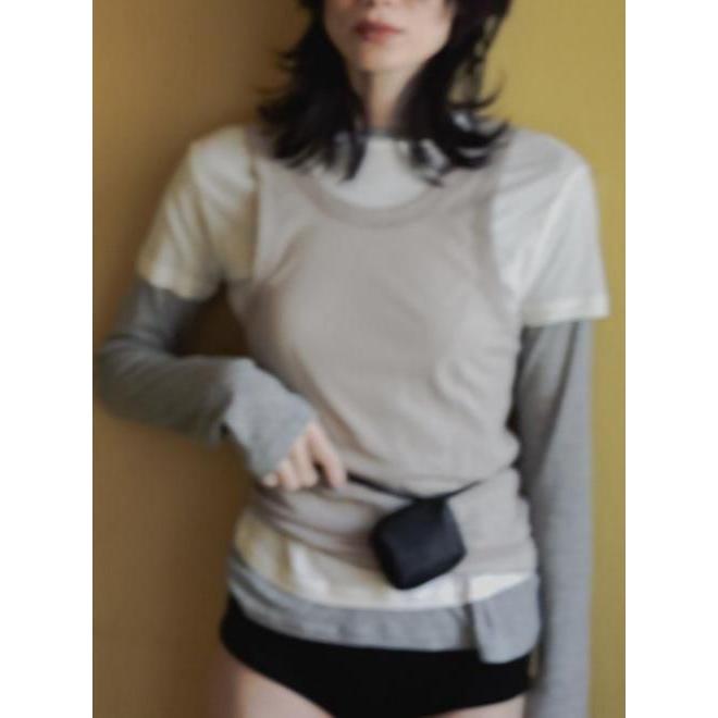 anuke（アンヌーク） (最終セール40%OFF) Layered Sheer Long T-shirts