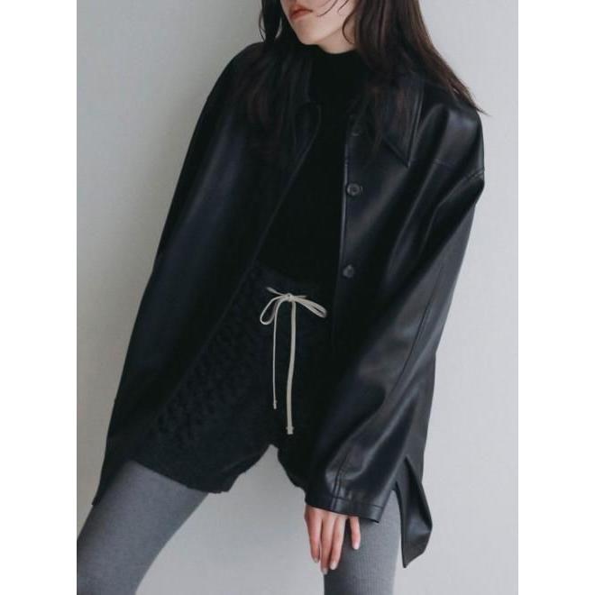 anuke（アンヌーク） エコレザーオーバージャケット Ecoleather Over