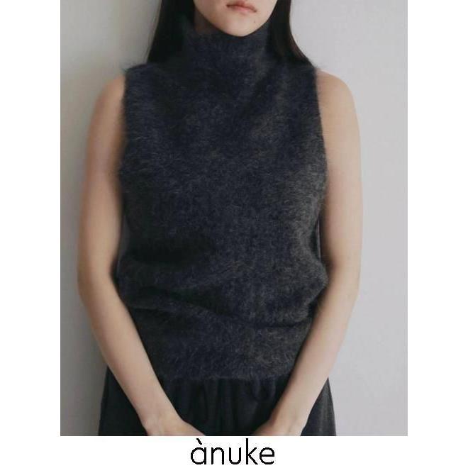 anuke（アンヌーク） ノースリーブモヘアニット Sleeveless Mohair
