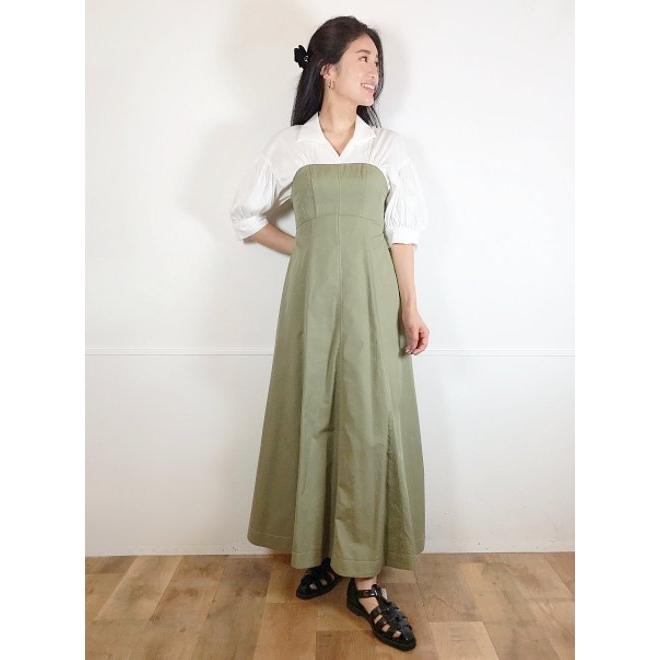 最安値COCODEAL ワンピース　カーキ ココディール（COCO DEAL） 'シャツレイヤードワンピース'' 22春夏