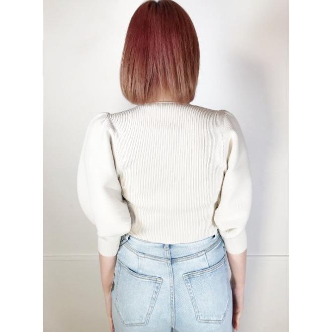 cocodeal パフスリーブショートリブニット COCO DEAL - cocodeal パフスリーブショートリブニット の通販 by momo