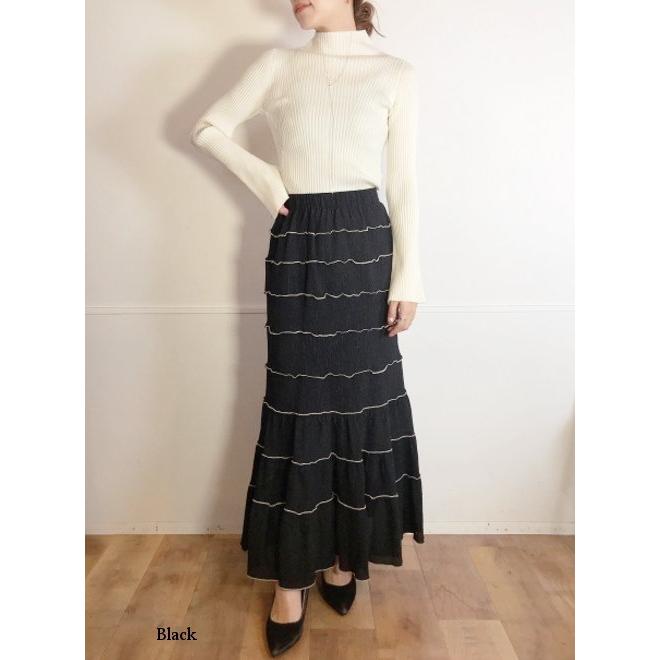 COCODEAL / ココディール シャーリングジャカードティアードマーメイド  