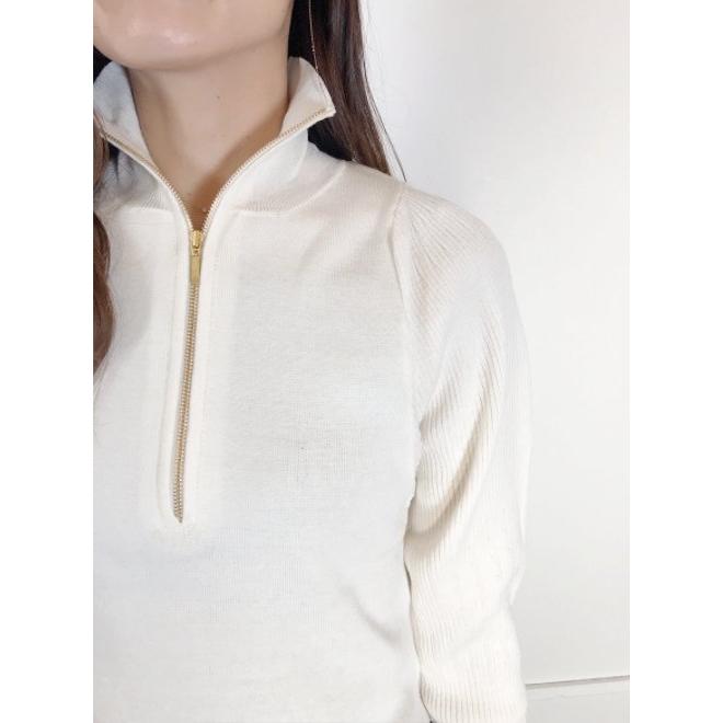 ★新品未使用★COCO DEAL シアースリーブハーフZIPニット ココディール（COCO DEAL） セール50%OFF! シアースリーブハーフZIP