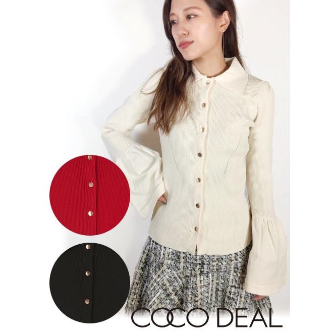 ココディール (プレセール30%OFF) COCODEAL / ベルスリーブリブニット  