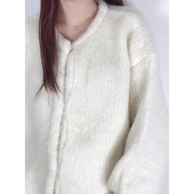 COCO DEALアイボリー ファー カーディガン ココディール（COCO DEAL） Wフェイスロングフェザーカーディガン 24
