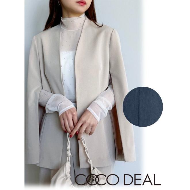 ココディール COCODEAL サイドメッシュノーカラージャケット 24 ココディール COCODEAL サイドメッシュノーカラージャケット 24