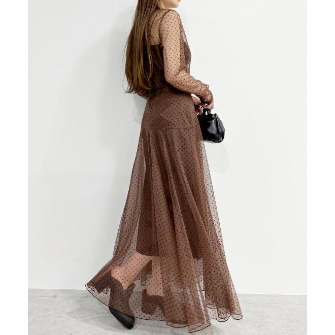 COCODEAL ココディール ドットフロッキーチュールスカート 24春夏  