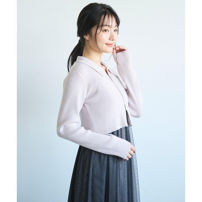 ココディール COCODEAL ラメ襟付きジップカーディガン 24春夏 74133034  