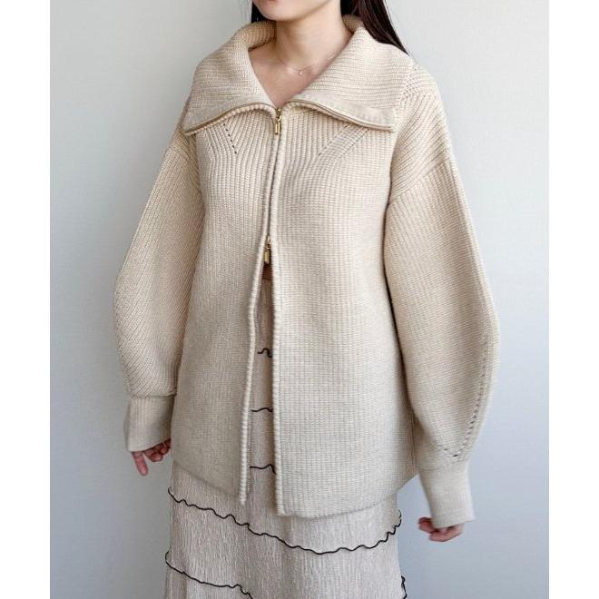 ココディール（COCO DEAL） 片畦ジップアップロングカーディガン 24春