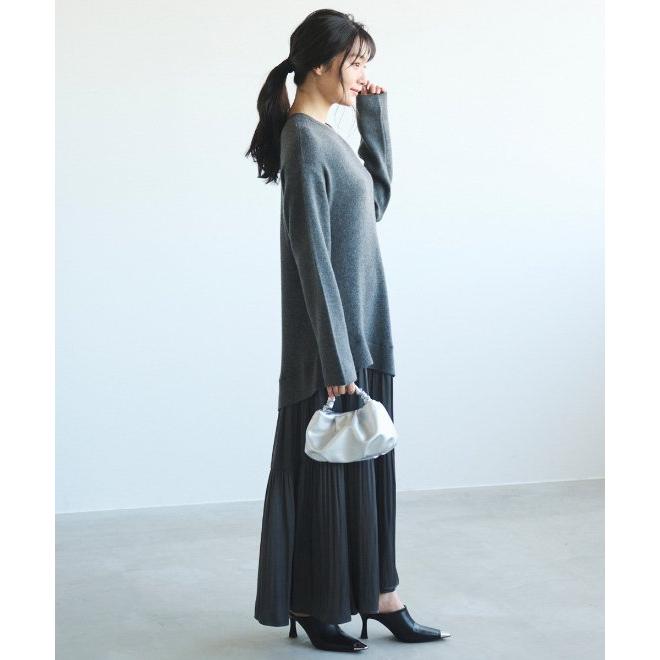 ココディール (セール30%OFF) COCODEAL/ サテンレイヤードアシメニット  