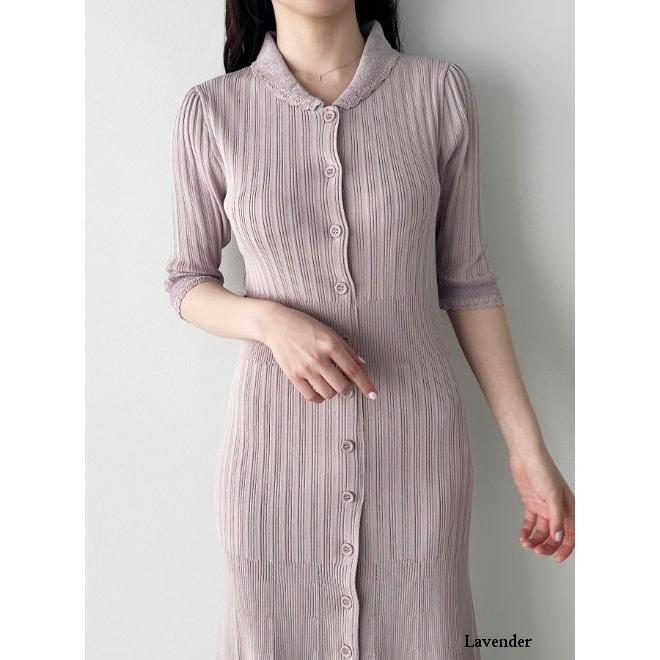 ココディール（COCO DEAL） モールカラーリブフレンチニットワンピース