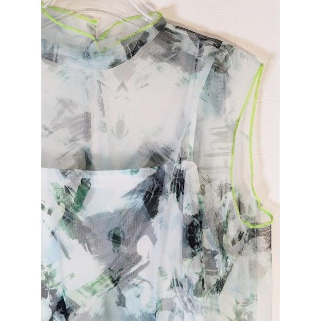 ココディール（COCO DEAL） アートプリントチュールレイヤーワンピース