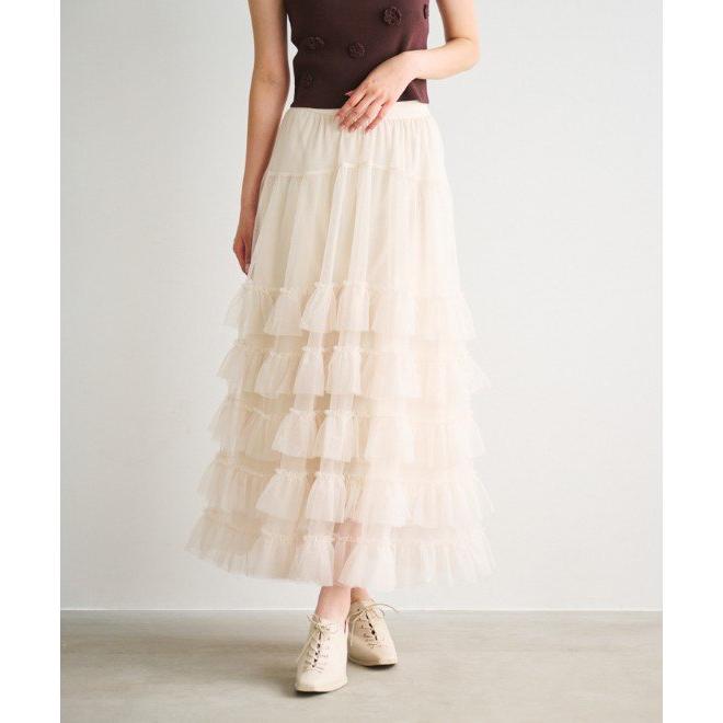 ルーニィ　チュールレイヤードスカート LOUNIE（ルーニィ） チュールレイヤードスカート （ネイビー×ブラック）