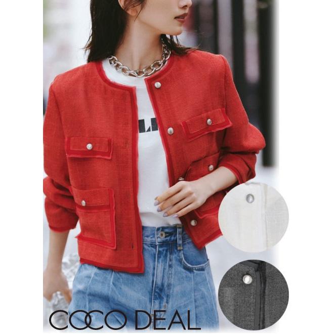 ココディール（COCO DEAL） (セール30%OFF) 麻ライクノーカラーシャツ
