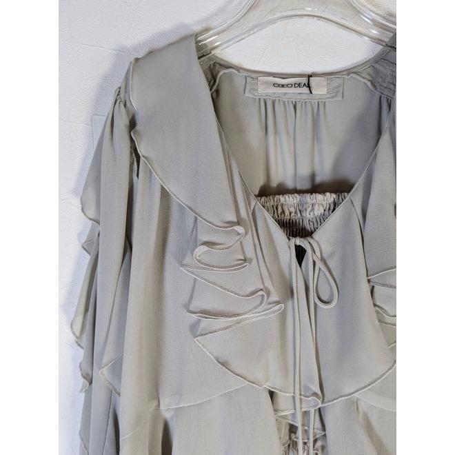 ココディール（COCO DEAL） シフォンフリルカーディガン×T/Cカップイン
