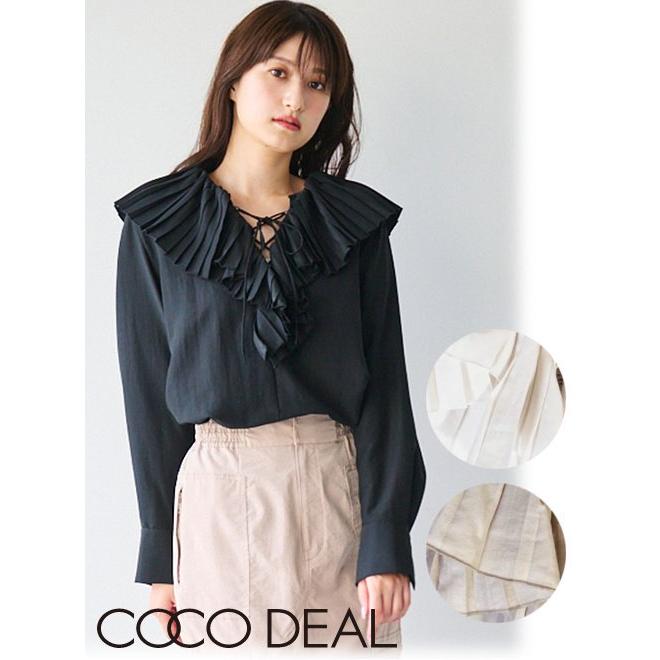 ココディール（COCO DEAL） (セール30%OFF) プリーツフリルブラウス 24