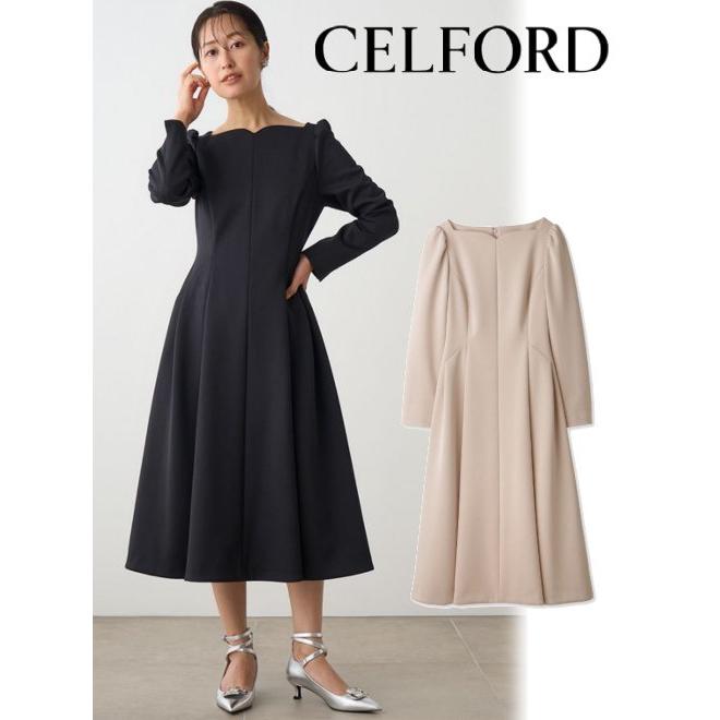 CELFORD /セルフォード デザインネックポンチワンピース 23秋冬 CELFORD /セルフォード デザインネックポンチワンピース 23秋冬
